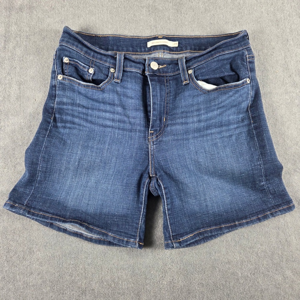 Levis‎ Mid Length Shorts Dark Wash Denim Womens Size 29 29965-0083